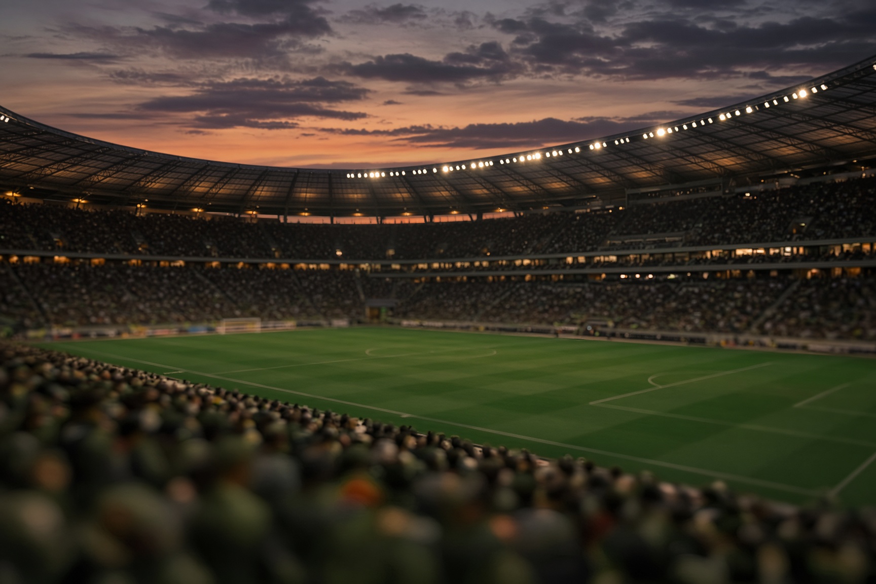 Stadion před večerním zápasem